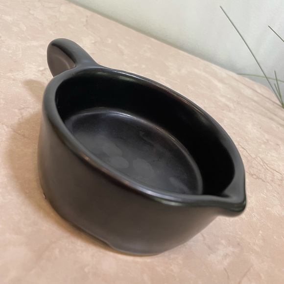 Vintage Ceramic Black Soup Crock w/ Handle - Picture 3 of 5